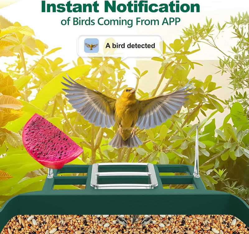 Vatjubi Bird Feeder with Camera,Smart Birdwatching Camera with Solar Powered,AI Identify Species,Instant Notifications,FHD Live View,Auto Record Video in Backyard,Ideal Gifts for Family and Bird Lovers - Image 3